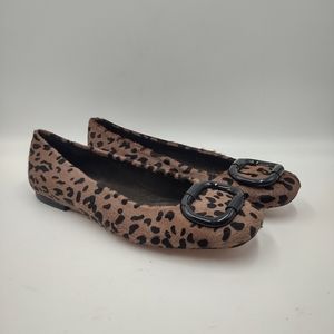 Stuart Weitzman Leopard Print Calf Hair Flats Size 8.5